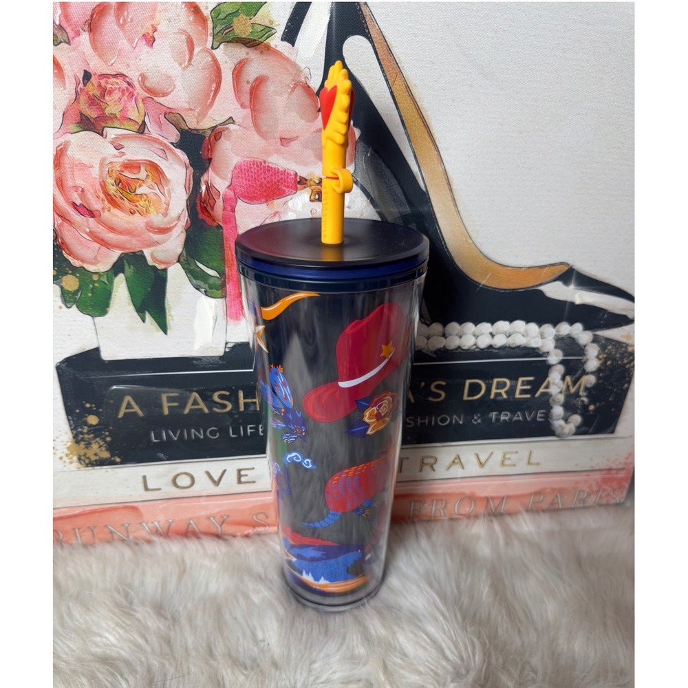 Starbucks Western Texas Country Music Venti Tumbler 24oz Cold Cup with Topper
